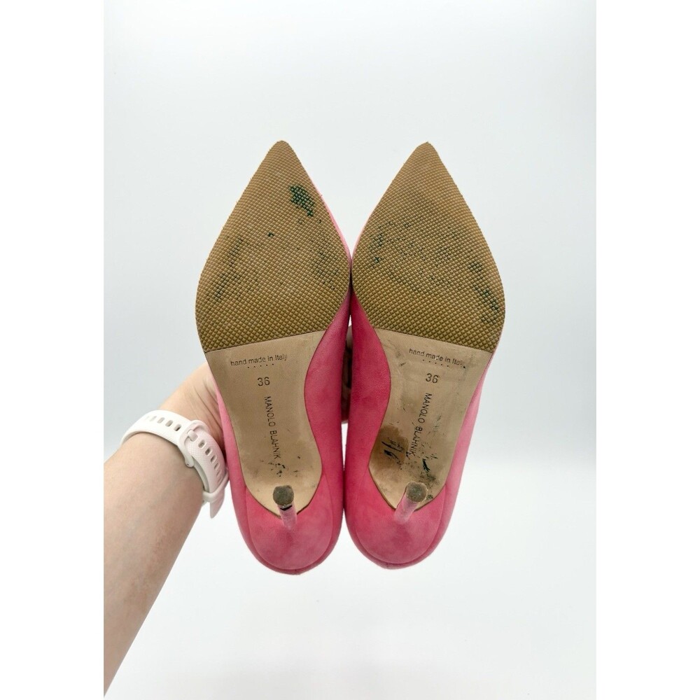 Manolo Blahnik Pink Suede Pointed Toe Stiletto Pumps BB 105mm Size EU 36 - Picture 12 of 16